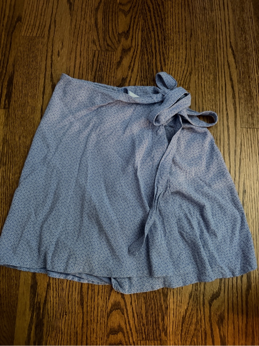 Brandy Melville Light Blue Floral Wrap Skirt